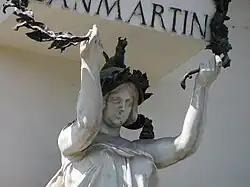 Detalle de la alegoría al Escudo nacional