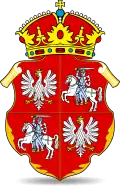 Escudo de armas de la Mancomunidad Polaco-Lituana, con el águila polaca y el Vytis lituano (1569 - 1795)