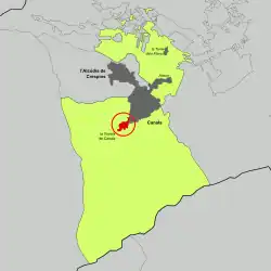 Localización del barrio dentro del municipio de Canals