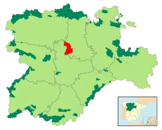 Localización de la zona en Castilla y León