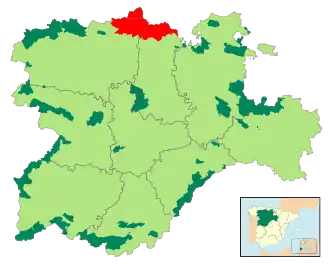 Localización de la zona en Castilla y León