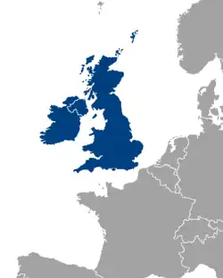 Localización de las islas británicas[1]​ en Europa