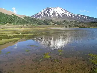 El volcán en verano de 2004, cara norte.