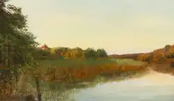 Sommerlandskab med åløb og siv (1890)