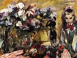 Wilhelmine con ramo de flores (1920), 111 x 150&nbsp;cm., Kunstmuseum Basel