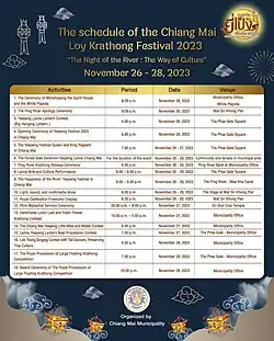 Festival Loy Krathong Chiang Mai - Programa 2023