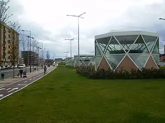 Visión de los lucernarios de la estación de Logroño