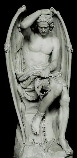El genio del mal o El Lucifer de Lieja, de Guillaume Geefs, Catedral de Lieja, 1848.[36]​