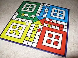 Tablero de ludo.