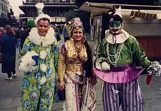 Juerguistas de Martes de Carnaval en la plaza Jackson en 1989.