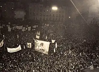 Mitin urrista (U.R.) en Plaza San Martín. Lima, 1931.