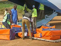 Llegada de donación por la ONU a RD Congo