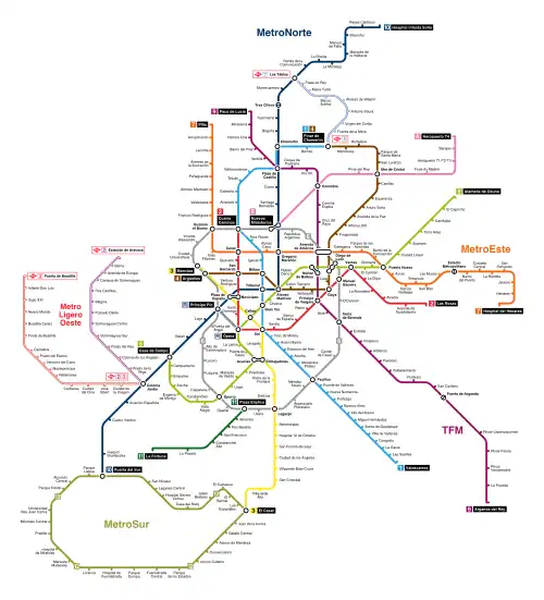 Plano de estaciones del metro.