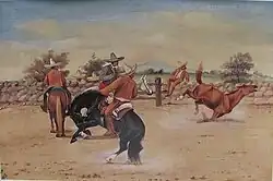 Manganeando un caballo.