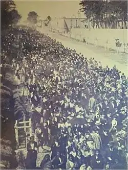Manifestación unionista del 11 de marzo de 1920. Tras arremeter violentamente contra esta manifestación el gobierno de Estrada Cabrera empezó a tambalearse.