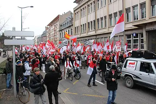 Manifestación contra la reforma territorial (Mulhouse, diciembre de 2014)