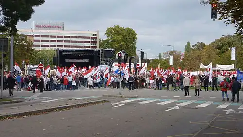 Manifestación contra la reforma territorial (Estrasburgo, octubre de 2014).