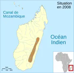 Distribución de la población de M. aerumnalis.