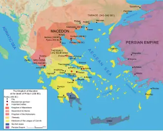 El Reino de Macedonia in 332 BC