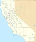Mapa de California con la ubicación del condado de San Francisco