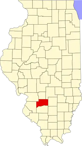 Map of Illinois highlighting Clinton County