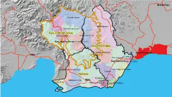 Mapa político Región Valdesia