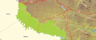 Superficie del parque natural en el límite occidental de la provincia de Valencia