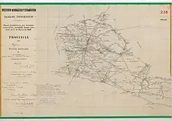 Mapa del término municipal de Torrecaballeros en 1906 con el término de Cabanillas representado
