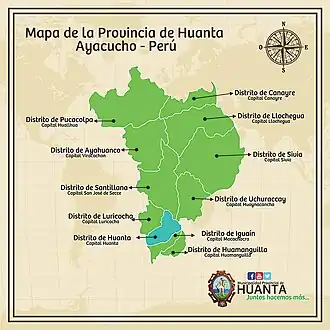 Mapa de la Provincia de Huanta 2015