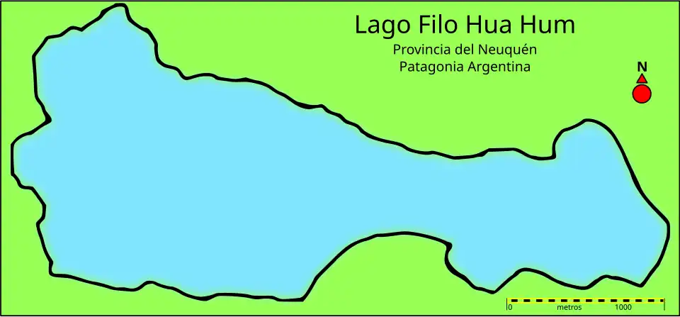 Mapa del lago Filo Hua Hum