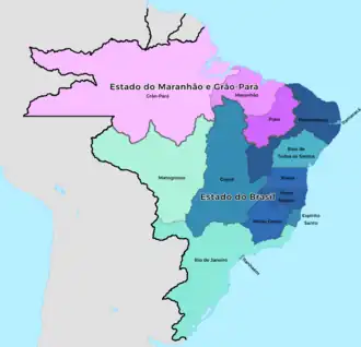 1750 Brasil según el Tratado de Madrid.