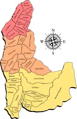 Mapa político de Jambaló