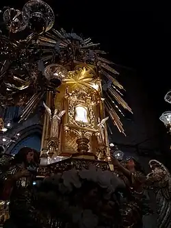 Mare de Déu de la Cova Santa en el dia de la seua processó, el 18 d'Agost