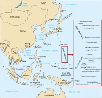 Mapa de las islas Marianas
