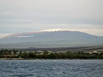 Vista desde el mar del Mauna Loa, volcán en escudo de Hawaï