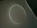 Vista proyectada del eclipse solar anular, Medford, Oregón, Estados Unidos.