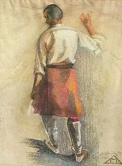 "El sembrador", pastel sobre papel de 53 x 40 cm (1950)
