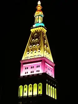 Vista nocturna iluminado