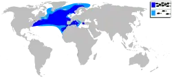 Distribución por Atlántico y Mediterráneo