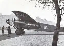 Fokker F.VII de Swissair en Kasala, Sudán angloegipcio (1934)