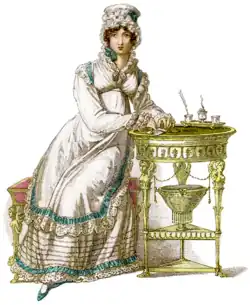 Vestido matutino, Ackermann, 1820