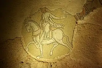 «Cavalier au faucon», mosaicos del siglo&nbsp;XII