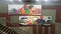 Mural realizado por niños del sename y Francisco Jaume en 2014 metro Ciudad del Niño