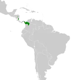 Distribución geográfica del hormiguero alifranjeado norteño.