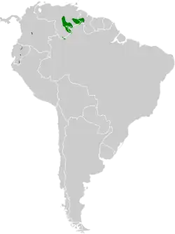 Distribución geográfica del hormiguerito de Behn.