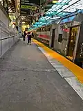 Un tren NJ Transit de varios niveles en la estación Newark Penn