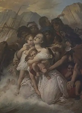 Naufragio del «Joven Daniel» por Raymond Monvoisin, 1859.