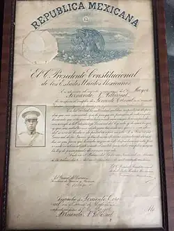 Nombramiento firmado el 14 diciembre de 1925por el presidente Plutarco Elias Calles