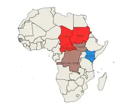alt= Colonización existente y asistida (Residente) Extinto Posiblemente extinto