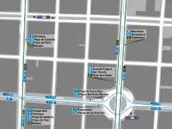 Mapa zonal de la estación de Núñez de Balboa con las líneas de autobús que pasan, entre las que se encuentra la N4.